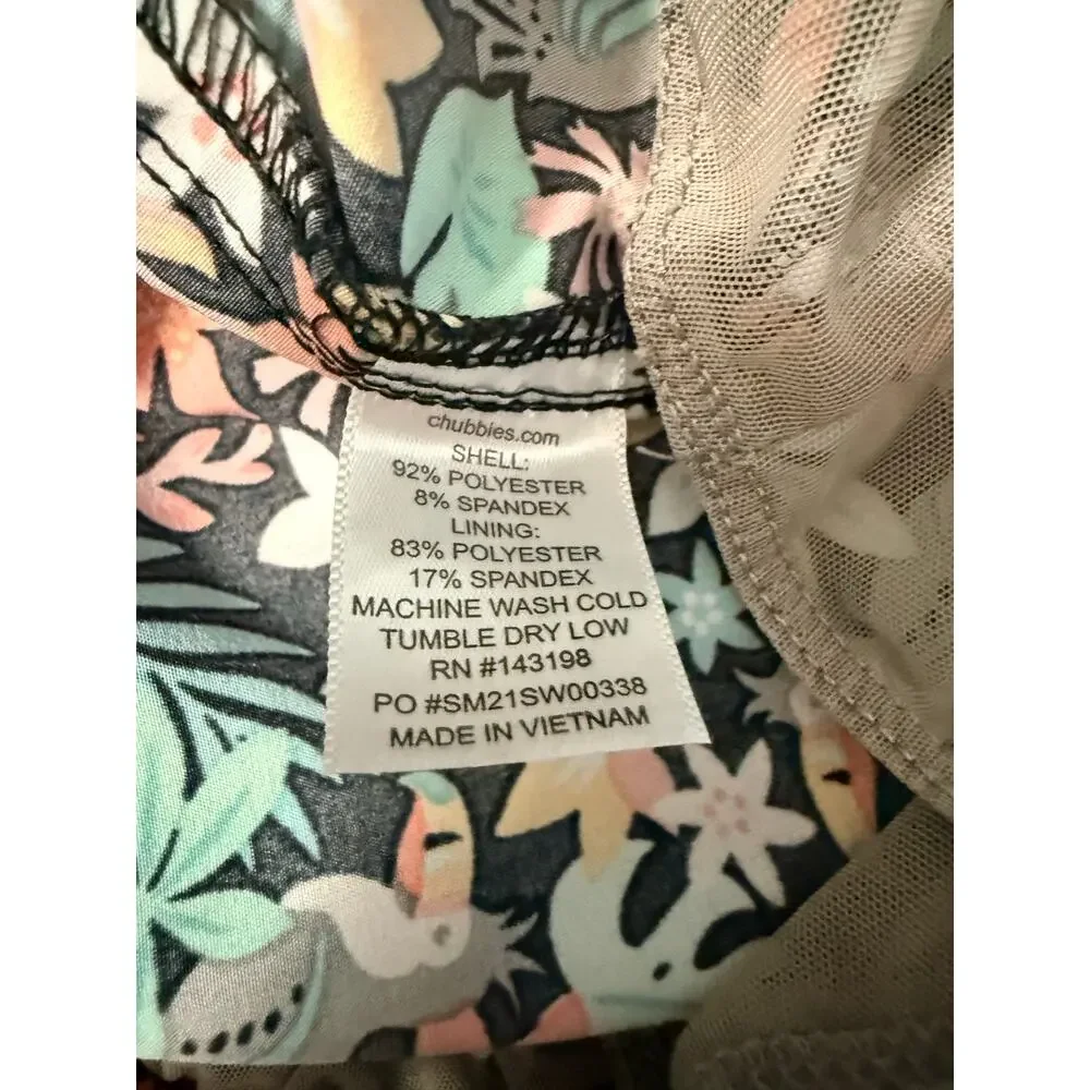Chubbies The Bloomerangs Swim Trunks Men M Black Multi Beach Summer